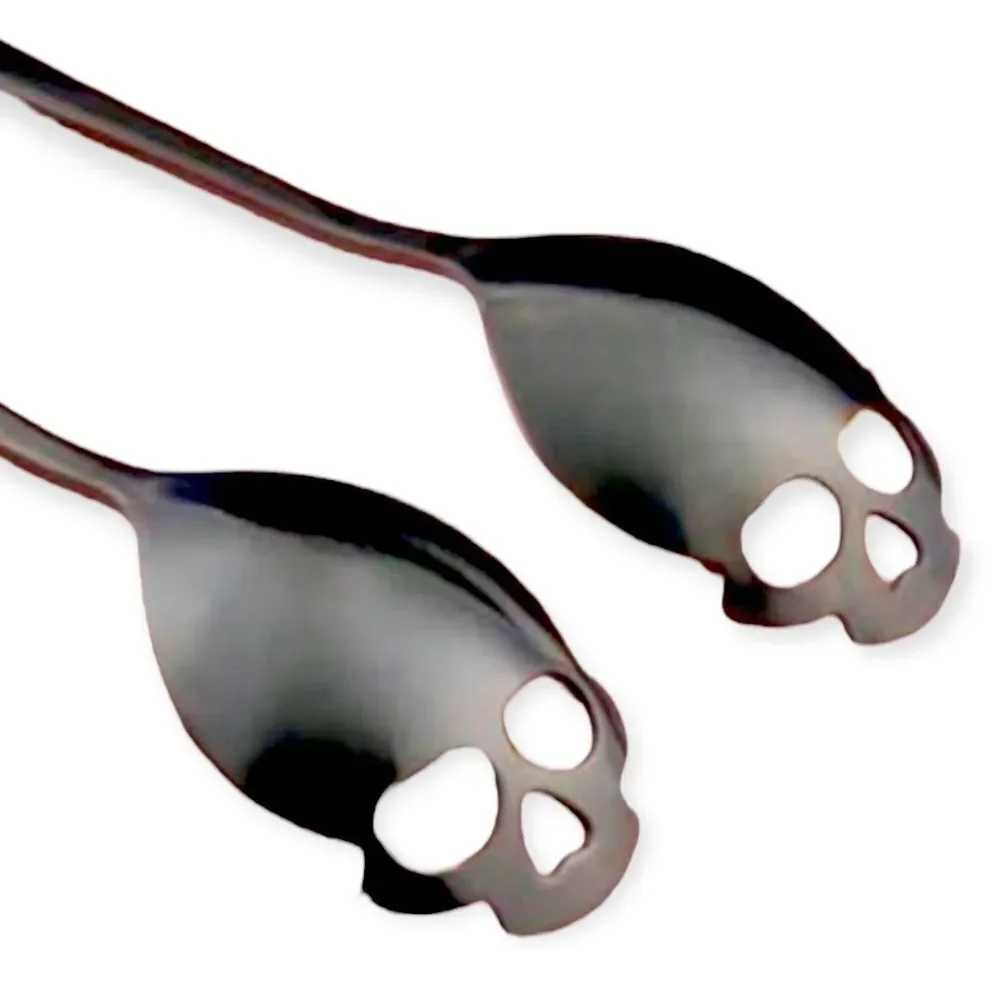 Stainless Steel Skulls Spoons Silverware Set 4 pcs NEW